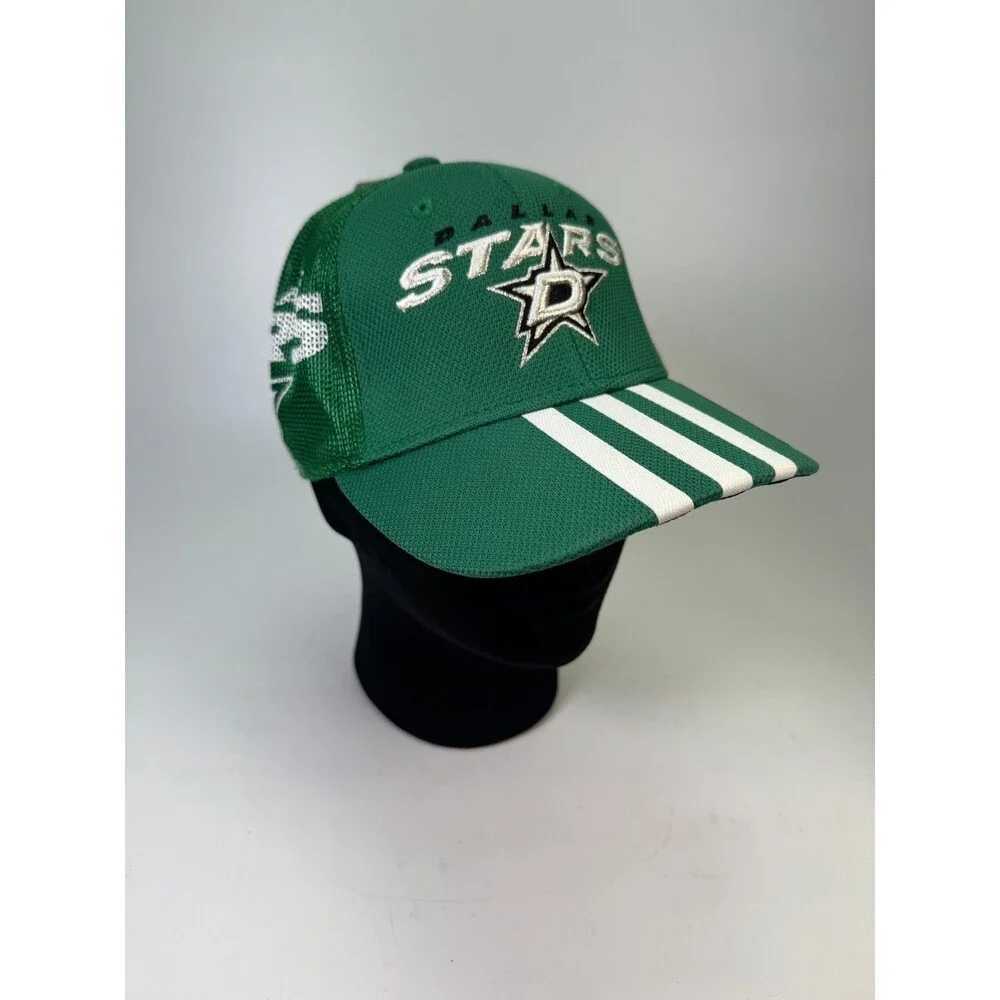 Adidas Dallas Stars NHL Structured Flex Hat Green S/M FitMax 70 Sample Cap NWT